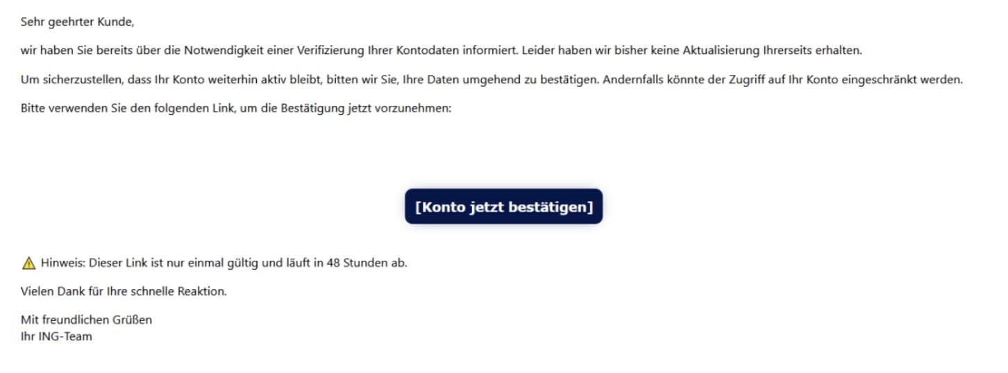 ING Phishing Mail/SMS