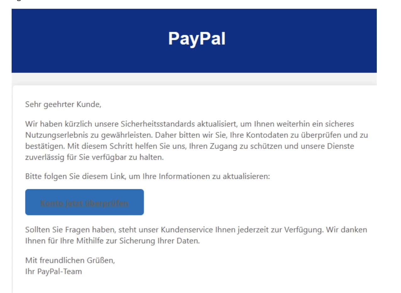 Paypal Phishing Mail/SMS