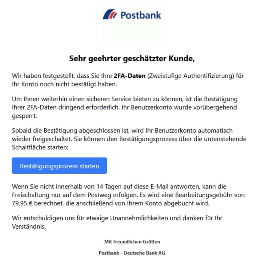 Postbank Phishing 20250310