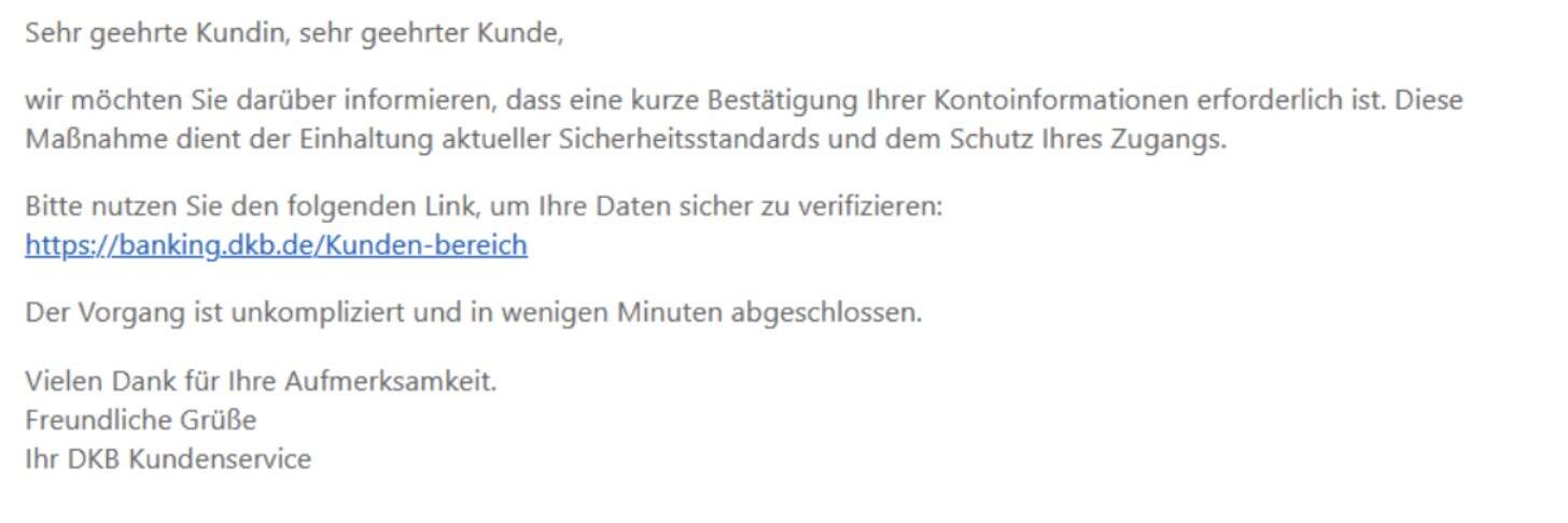DKB Phishing Mail/SMS