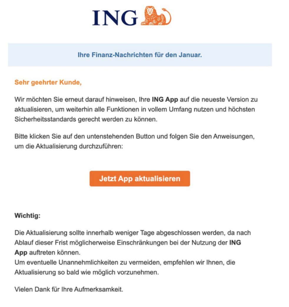 ING Phishing Mail/SMS