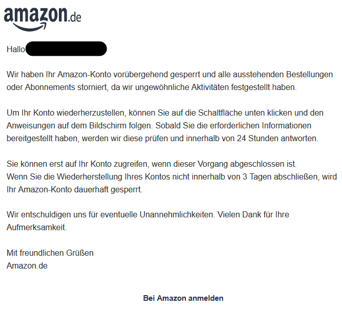 Amazon Phishing E-Mail