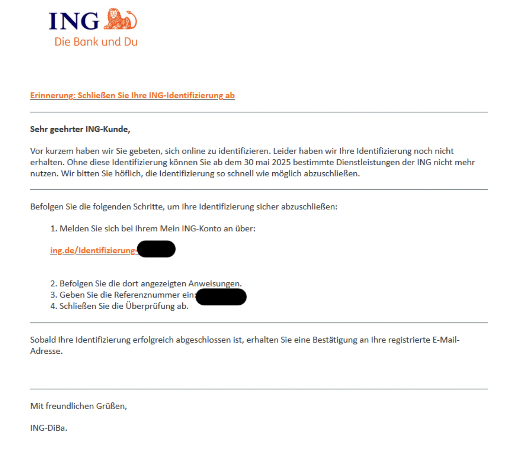 ING Phishing Mail/SMS
