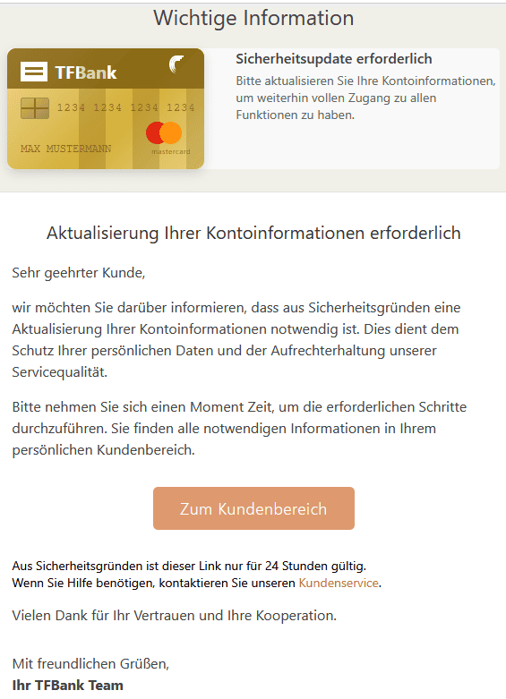 TF Bank Phishing