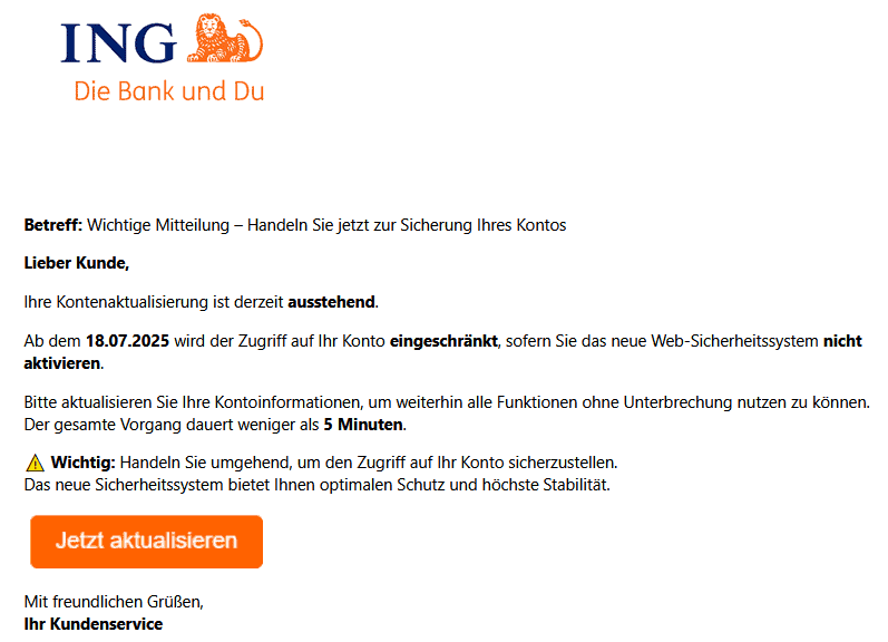 ING Phishing E-Mail
