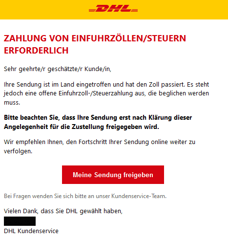 DHL Phishing E-Mail