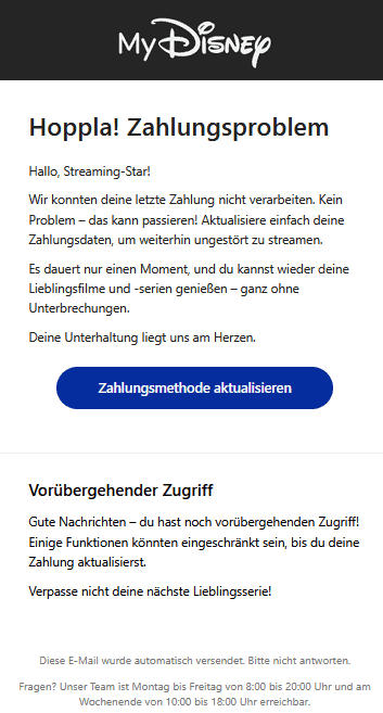 Disney Phishing E-Mail